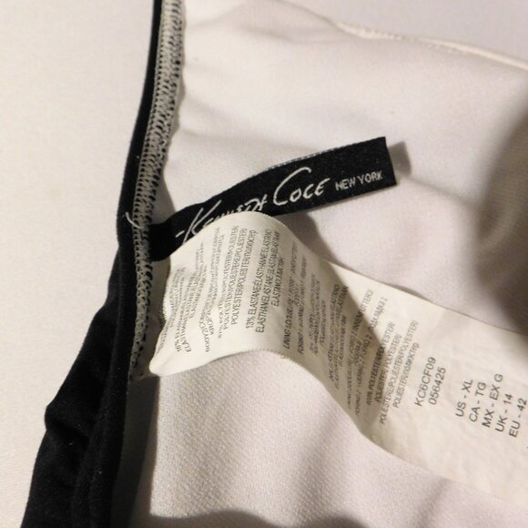 Kenneth Cole Cutout Mesh Wide Straps One-Piece Sexy Swimsuit Black White XL - Picture 7 of 8